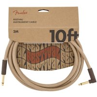 Fender Pure Hemp-Instrumentenkabel gewinkelter Klinkenstecker 3 m Natur