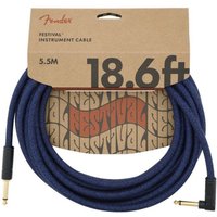 Fender Pure Hemp 18.6ft Angled Instrument Cable Blue Dream