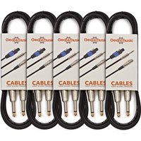 Instrumentenkabel (Klinke) 1 m 5er-Pack