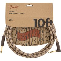 Fender Pure Hemp 10ft Angled Instrument Cable Brown