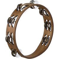 Meinl 2 Row Traditional Tambourine Steel jingles Walnut Brown