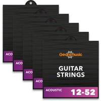 5 Pack of Acoustic Guitar Strings 80/20 Light