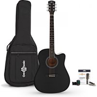 Dreadnought Cutaway Electro Acoustic Guitar & Accessory Pack by Gear4music Black