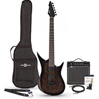 Harlem 6 E-Gitarre Trans Black im Paket mit 15 Watt-Verstärker