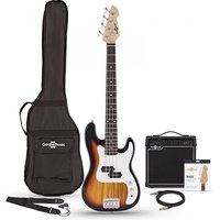 LA-Bassgitarre 3/4 Sunburst im Paket mit 15-Watt-Verstärker