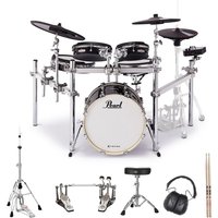 Pearl e/MERGE Hybrid-Drumset mit Hardware und Eliminator-Doppelfußmaschine