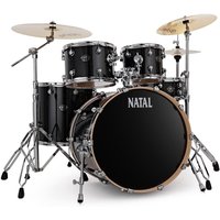 Natal Arcadia Poplar 22" Drum Kit mit Becken Black Sparkle