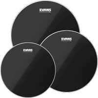 Evans Black Chrome Rock Tom Pack 10 12 16 Heads