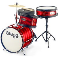Stagg 3pc 12 Junior Drum Kit mit Hardware und Drummer-Sitz rot