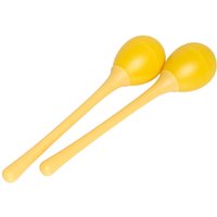 Stagg Long Handled Plastic Egg Maracas Yellow