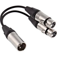 Essentials Dual XLR (F) - XLR (M) Splitter Cable 15cm