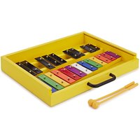Kompaktes Glockenspiel von Gear4music mit Regenbogen- und schwarzen Metallstäben