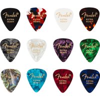 Fender 351 Shape Celluloid Medley Extra Heavy 12er Plektrenset