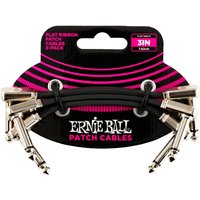 Ernie Ball P06220 3" Flat Ribbon Patch Cable 3-Pack