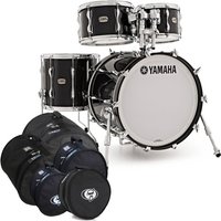 Yamaha Recording Custom 4-teiliger Kesselsatz Solid Black mit Taschenset