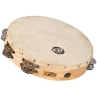 CP Wood 10" Calfskin Tambourine Double Row