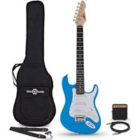 3/4-LA-E-Gitarre Blau im Bundle mit Mini-Gitarrenverstärker