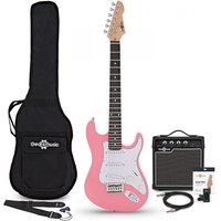 3/4-LA-E-Gitarre Rosa im Bundle mit 10-Watt-Gitarrenverstärker und Zubehör