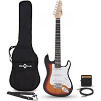 3/4-LA-E-Gitarre Sunburst im Bundle mit Mini-Gitarrenverstärker