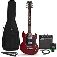 Brooklyn Select E-Gitarre Rot im Paket mit 15-Watt-Verstärker