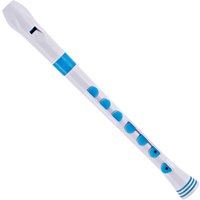 Nuvo Blockflöte+ mit Hartschalenkoffer Barocke Griffweise Weiß und Blau