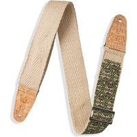 Levys MH8P-005 2" Natural Hemp Webbing Strap Illuminati w/ Cork Ends