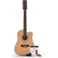 Dreadnought 12 String Acoustic Guitar & Accessory Pack by Gear4music Natural