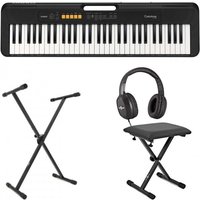 Casio CT S100 Tragbares Keyboard Schwarz im Paket mit Zubehör