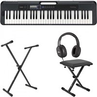Casio CT S300 Tragbares Keyboard Schwarz im Paket mit Zubehör