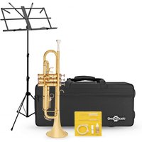 Student-Trompete in Gold von Gear4music mit Anfängerausstattung