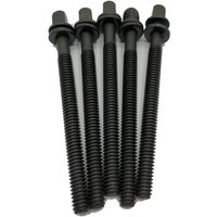 WorldMax 75mm Tension Rods 5 Pack Black