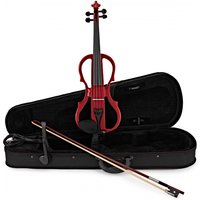Stagg Shaped Electric Violin Outfit Metallic Red