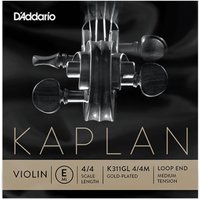 DAddario Kaplan Gold-Plated Violin E String Loop End Medium