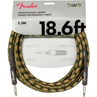 Fender Professional 18.6ft Straight Instrument Cable Woodland Camo
