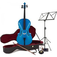 Ganzes Student-Cello blau mit Kasten und Anfängerpaket