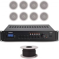 SubZero 120W 100V 6" 8x Zone Ceiling Speaker System