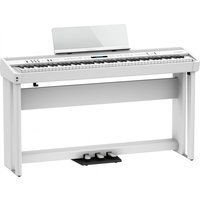 Roland FP-90X Digital Piano with Wood Frame Stand and Pedals White