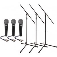SubZero Dynamic Vocal Microphone with Switch 3x Stand Pack