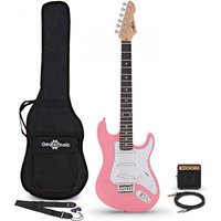 3/4 LA Electric Guitar Pink Mini Guitar Amp Pack