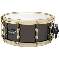 Ahead schwarz Chrom 14" x 6" Gussglocke Messing Snare w/ Gold Hardware