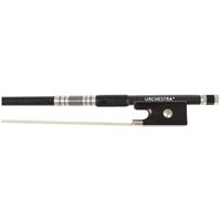 Orchestra Carbon Fibre Black Weave Violin Bow Silver Mounting 4/4