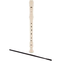 Descant Recorder with Cleaning Rod by Gear4music White