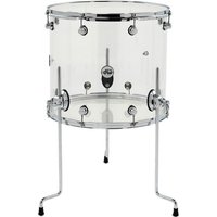 DW Design Series 18 x 16" Floor Tom Seamless Acrylic Clear