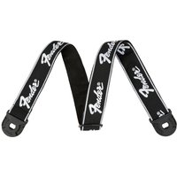 Fender Quick Grip Locking End Strap Black w/ White Running Logo 2"