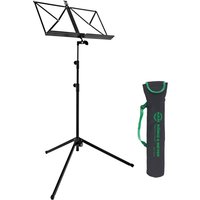 K&M 10010 Music Stand with Carry Case Black