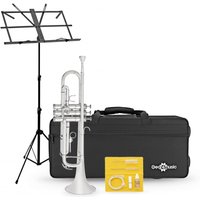 Student-Trompete von Gear4music Silber mit Anfängerausstattung