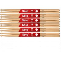 Sela Professional 7A Maple Drumsticks 6 Pack