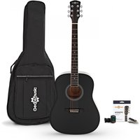 Dreadnought Acoustic Guitar & Accessory Pack by Gear4music Black