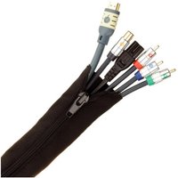 Fisual Zip Cable Tidy Wrap 30mm Diameter Black 1m