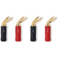 QED Screwloc 6-10mm Gold Plated Spades (4 Pack)